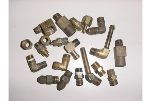 Lot of AN Hydraulic Tube and Hose Brass Fittings
