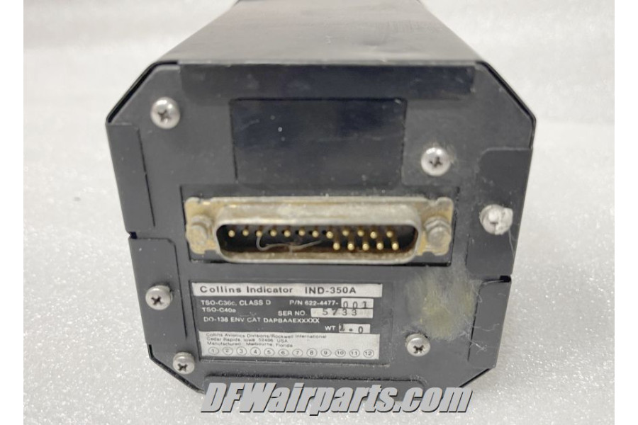 IND-350A, 622-4477-001, Collins Avionics NAV / VOR Navigation Indicator ...