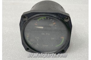 C662019-0101, 18C452-1, 3 in 1 Oil Pressure / Oil Temperature / Cylinder Temperature Indicator