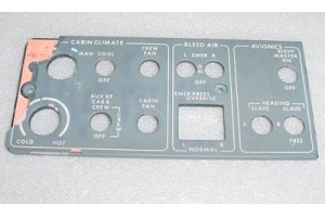 7608014-002, 11090, Learjet Cabin Climate EL Lightplate Panel