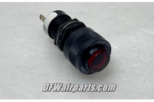 MS25041-2, VM911M2, New Aircraft Push-to-Test Indicator Light / Red Lens MS25041-2, VM911M2, New Aircraft Push-to-Test Indicator Light / Red Lens