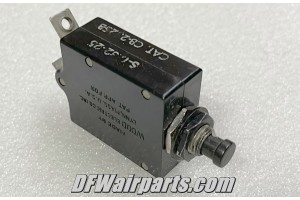 S1232-25, CB-2325B, 25A Cessna Aircraft / Wood Electric Circuit Breaker