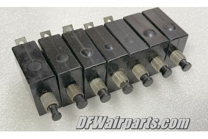 Lot of 7 Wood Electric Aircraft Circuit Breakers