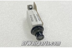 7274-21-10, BACC18U-10,  Nos 10A Slim Klixon Aircraft Circuit Breaker