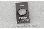 Cessna / Piper Aircraft Prop De-Icer Toggle Switch Name Plate