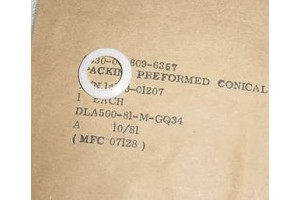 14153-01207, Aircraft Preformed Conical Teflon Packing