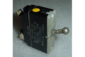 AN3160-15, MILC7079, Vintage 15A Aircraft Toggle Circuit Breaker
