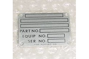 65-24916-2, 6524916-2, Boeing Aircraft Nameplate / Data Plate