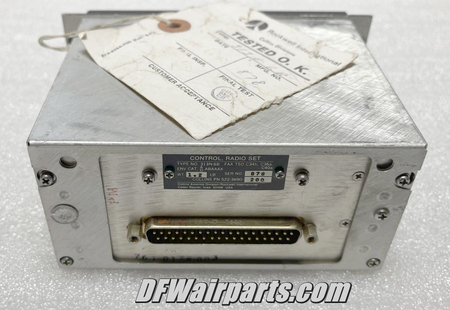 Nav Control Panel 522-3690-200, 313N-6B, Nos Collins Avionics Nav Control Panel - 23999