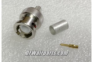 225395-1, M39012/16-0004, Nos Aircraft Coaxial Cable BNC Straight Crimp Plug Connector