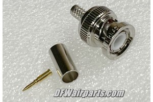 PE4044, PE-4044, Nos Aircraft Coaxial Cable BNC Straight Crimp Plug Connector