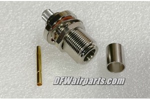 BN3122, BN-3122, Nos Aircraft Coaxial Cable Type N Bulkhead Connector