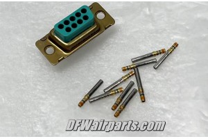 MS24308/2-1, 5935-00-490-5219, New Aircraft Avionics 9-pin 2-Row D-Sub Connector