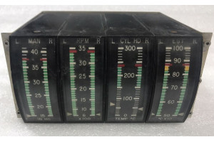 9008-01,,  Aero Commander Manifold Pressure / RPM Percent / Cylinder Head Temp / EGT Cluster Gauge